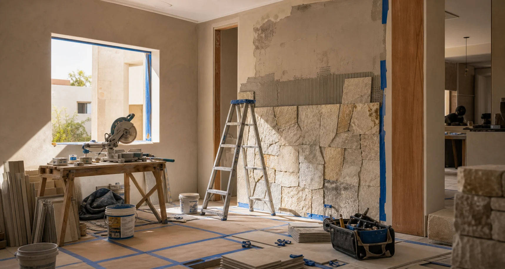 Construcción en progreso — trabajo limpio y profesional