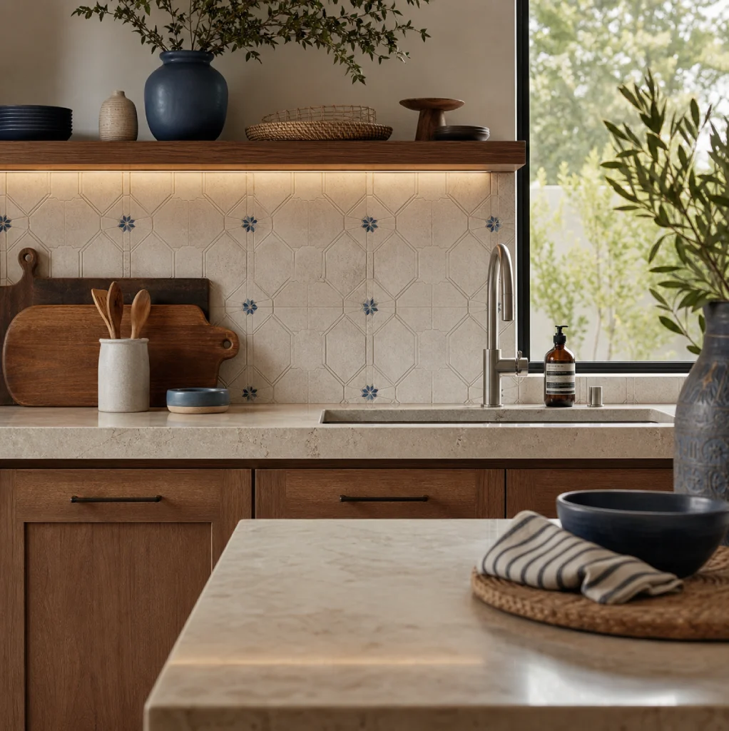 Cocina remodelada con acabados premium